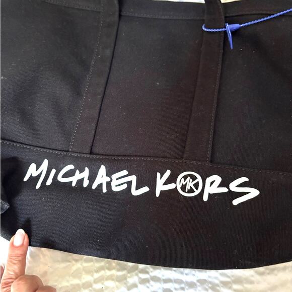 Michael Kors Graffiti Black Canvas Tote Bag - Picture 5 of 6